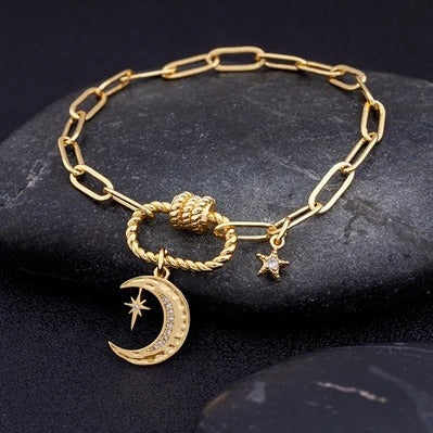 Edelstahl Mond Sterne Armband "Zircone Stella Luna no.545" - PITANI