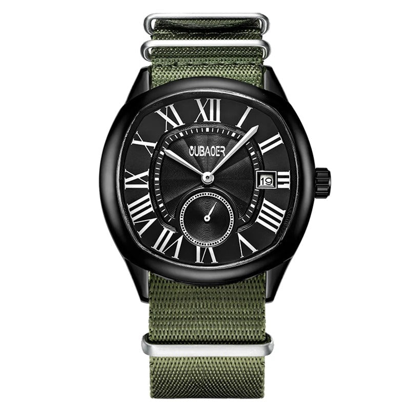Edelstahl/Stoff Armbanduhr mit außergewöhnlicher Lünette "Orologi Da Polso Da Lavoro no.4150" - PITANI