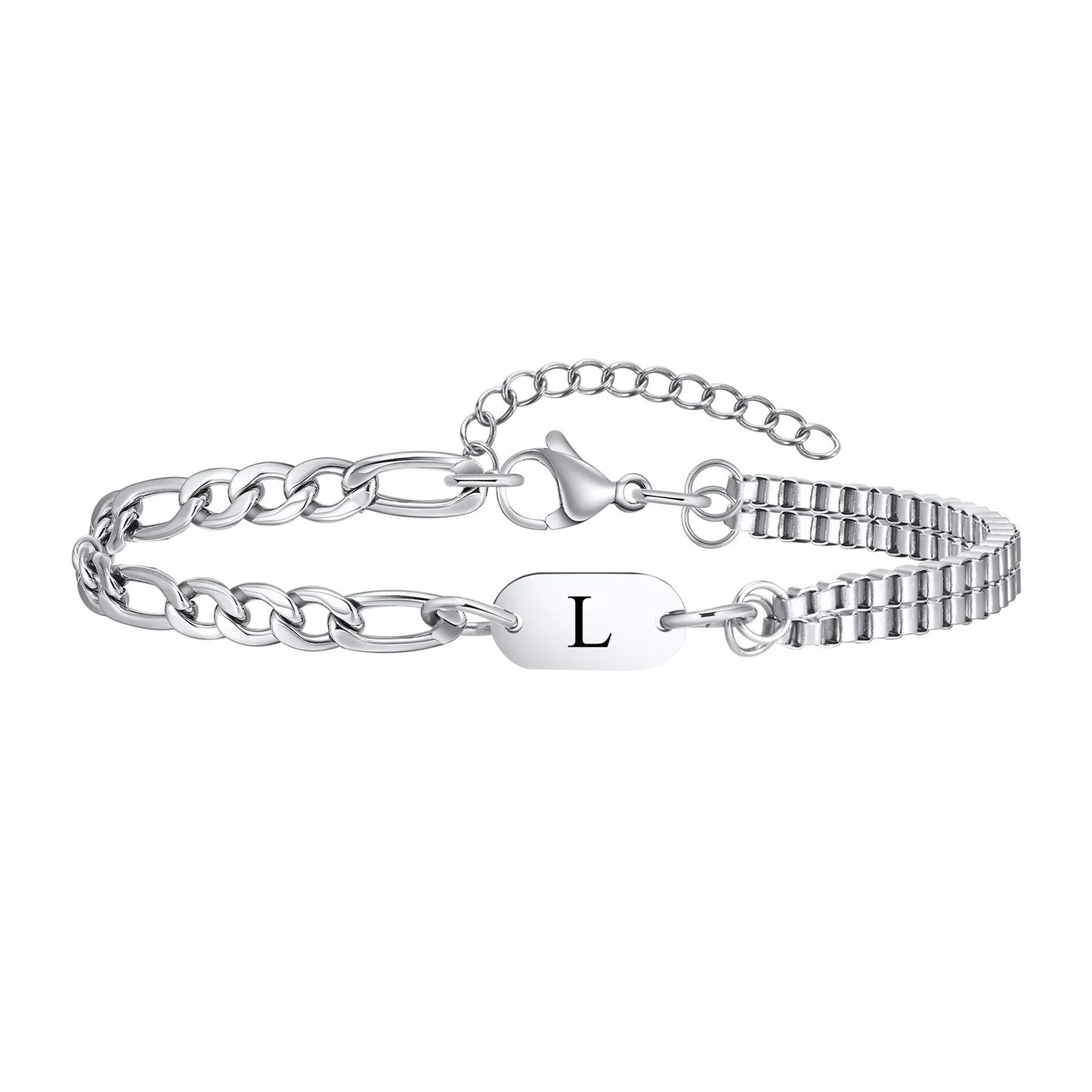 Edelstahl Buchstaben Armband "Scatola a doppio strato no.305" - PITANI