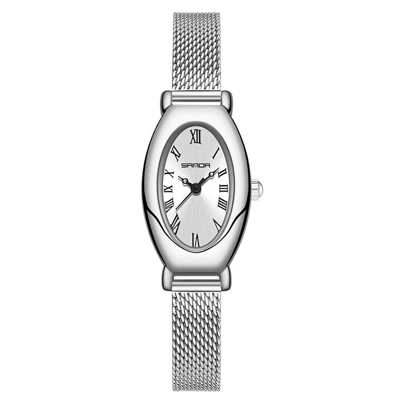Armbanduhr mit ovalem Ziffernblatt im Vintage Style "Quarzo Alla Moda Da Donna no.3183" - PITANI