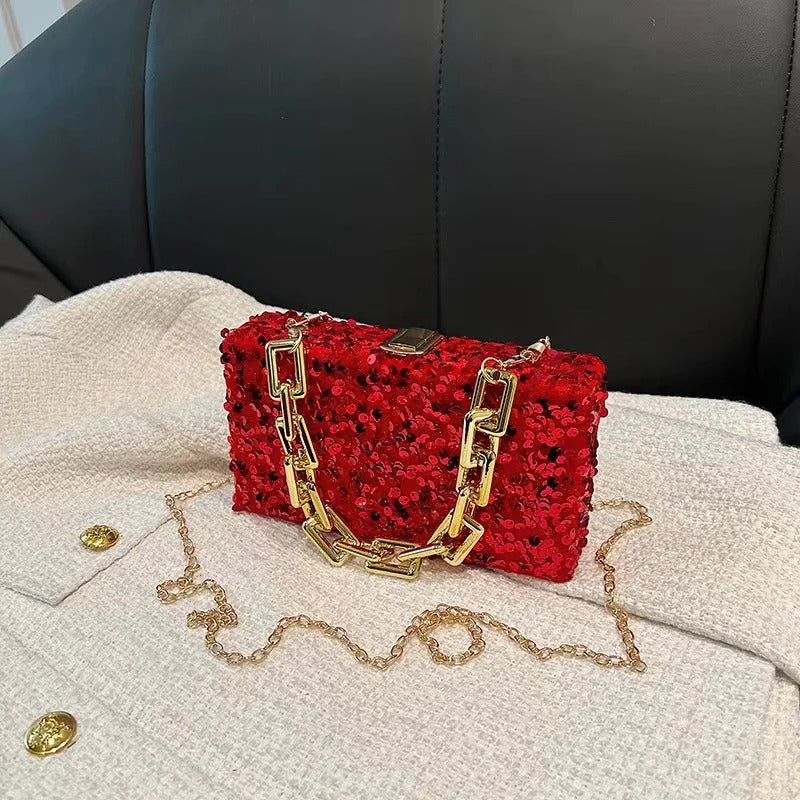 Premium "Paillettes in rilievo no.261" Handtasche/Clutch Größe "S" - PITANI
