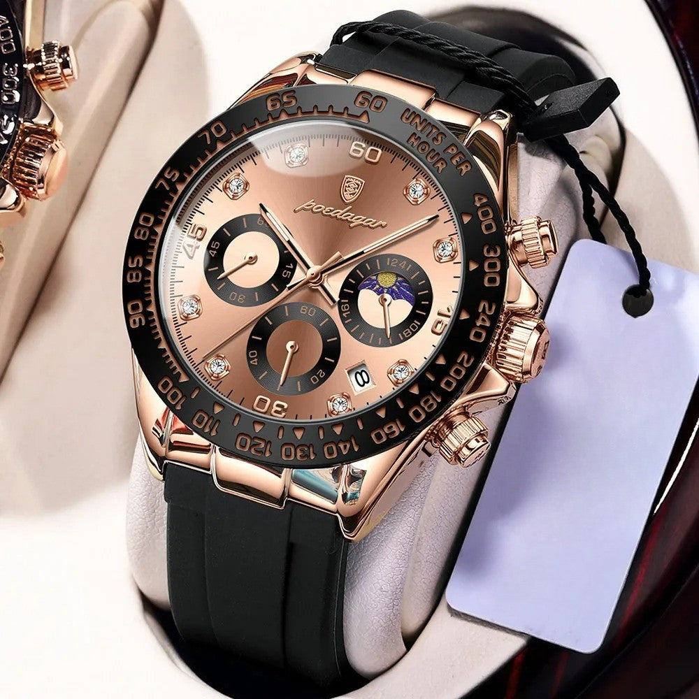 Modische Armbanduhr mit Diamantenoptik im Ziffernblatt "Cronografo Luminoso no.4168" - PITANI