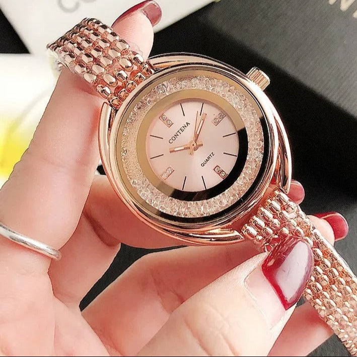 Edelstahl Glitzer Armbanduhr "Orologi Di Cristallo Di Mare belle no.155" - PITANI