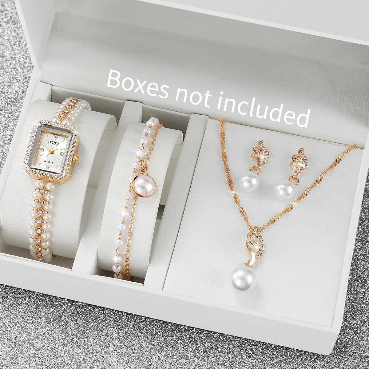 5-teiliges Perlen Uhren-Schmuckset „Orologi Da Donna Perle No.6806“ - PITANI