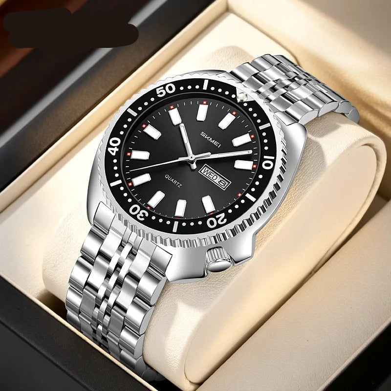 Elegante Herren Quarzarmbanduhr aus Edelstahl – Sportlich-Markante Armbanduhr– no. 5372 - PITANI