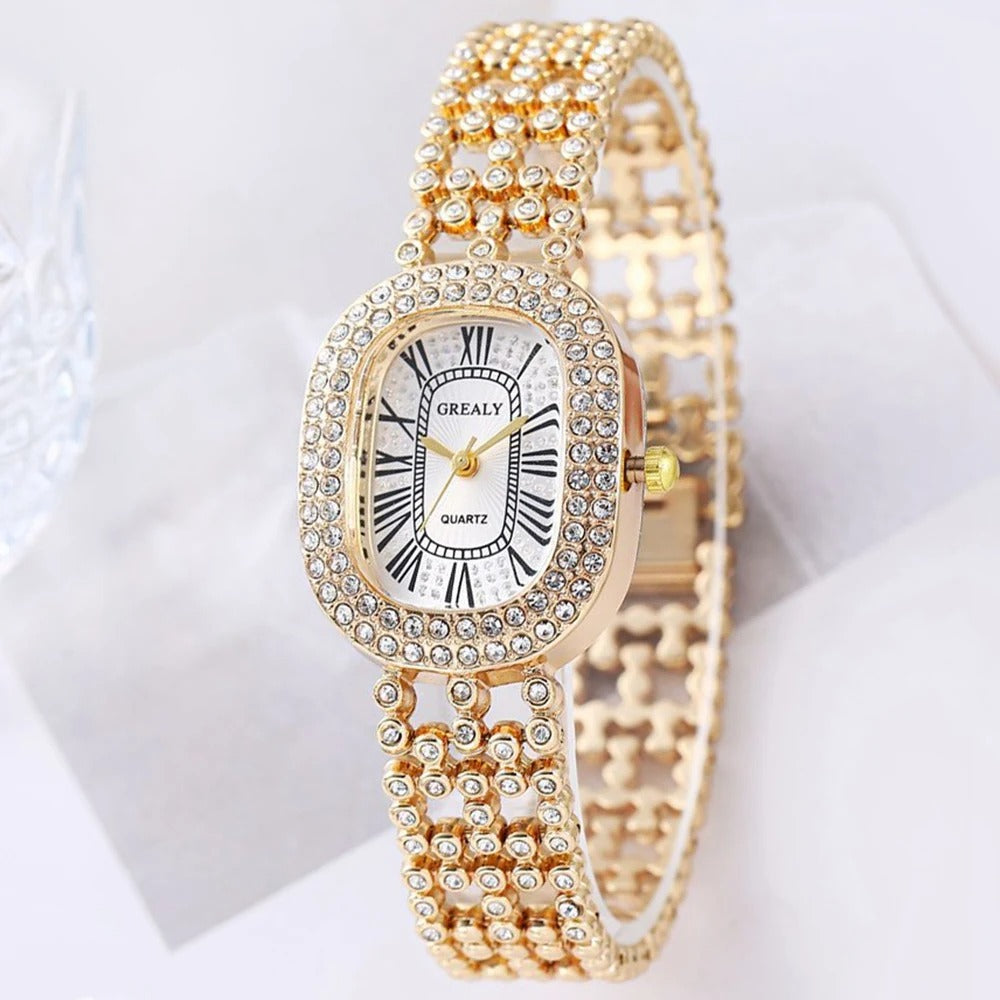 Edelstahl Glitzer Armbanduhr "Orologio Strass Lusso no.3147" - PITANI