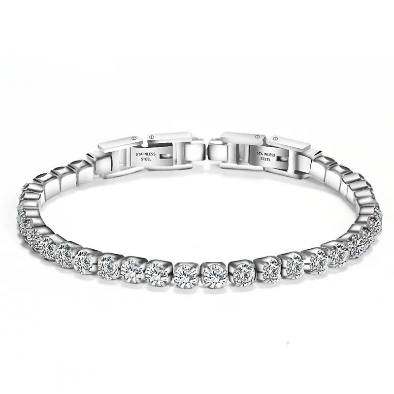 Edelstahl Glitzer Armband "Zircone Cubico Scintillante no.5217" - PITANI