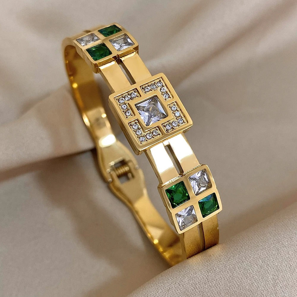 Edelstahl Armband "Verde Smeraldo Bianco no.544" - PITANI