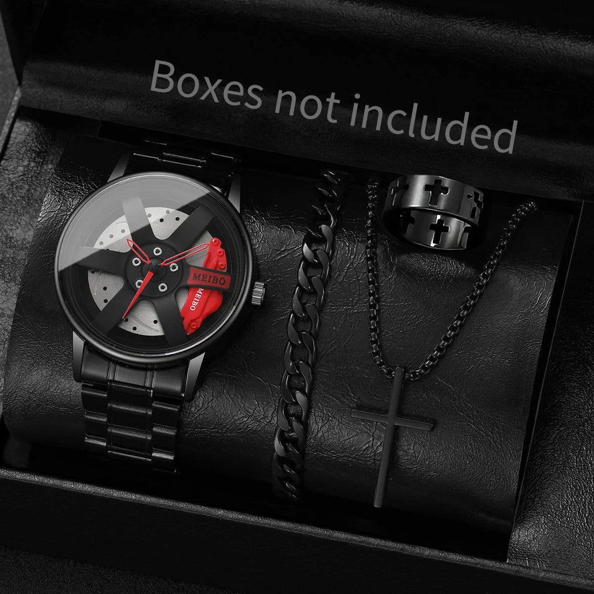 4-teiliges Felgenuhr Geschenkset „Orologio di grande belle mare No.6813“ - PITANI