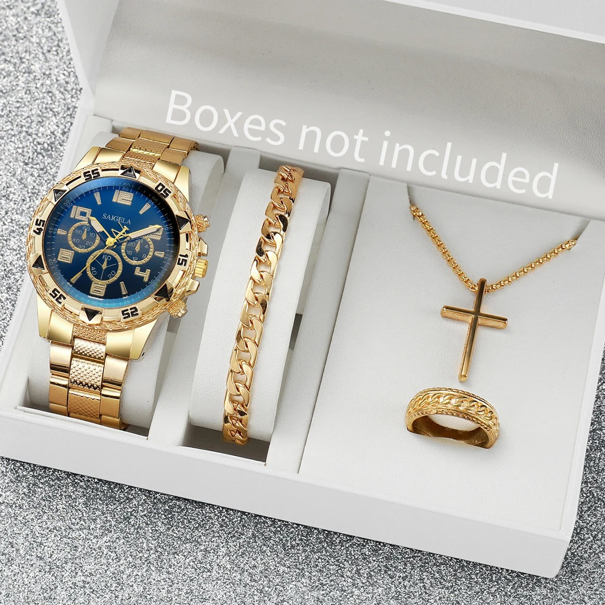 4-teiliges Uhren-Schmuckset „Quarzo Analogico Maschile No.6817“ - PITANI