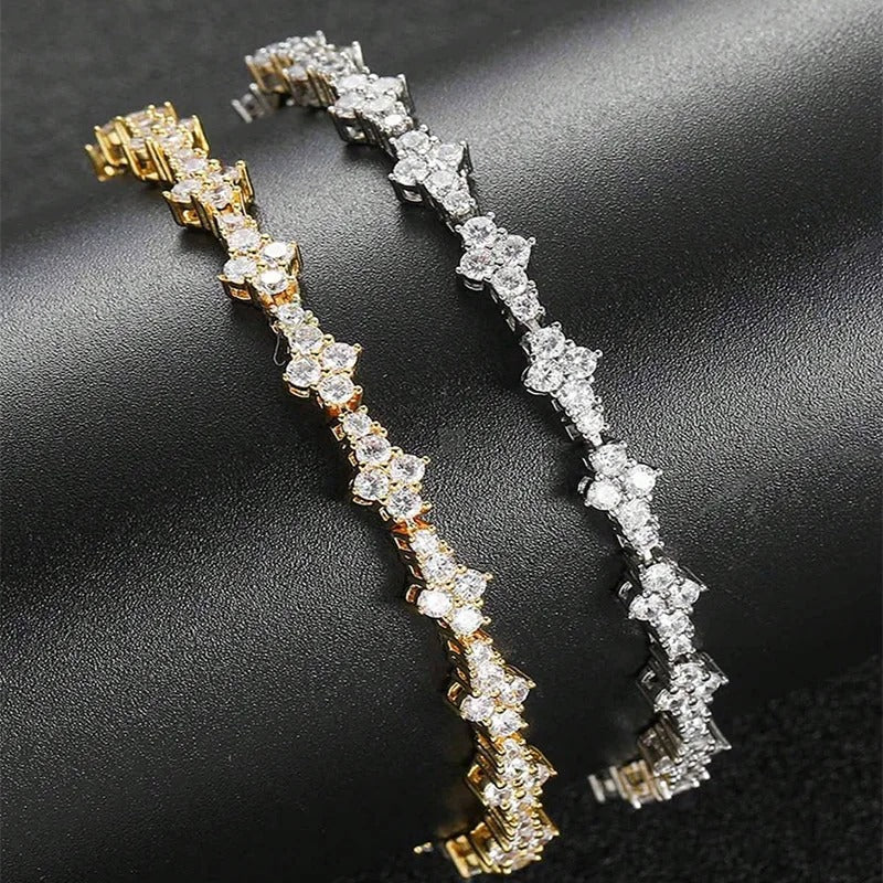 Glitzerndes Zirkonia Edelstahl Armband "Stella Cubica no.5201" - PITANI