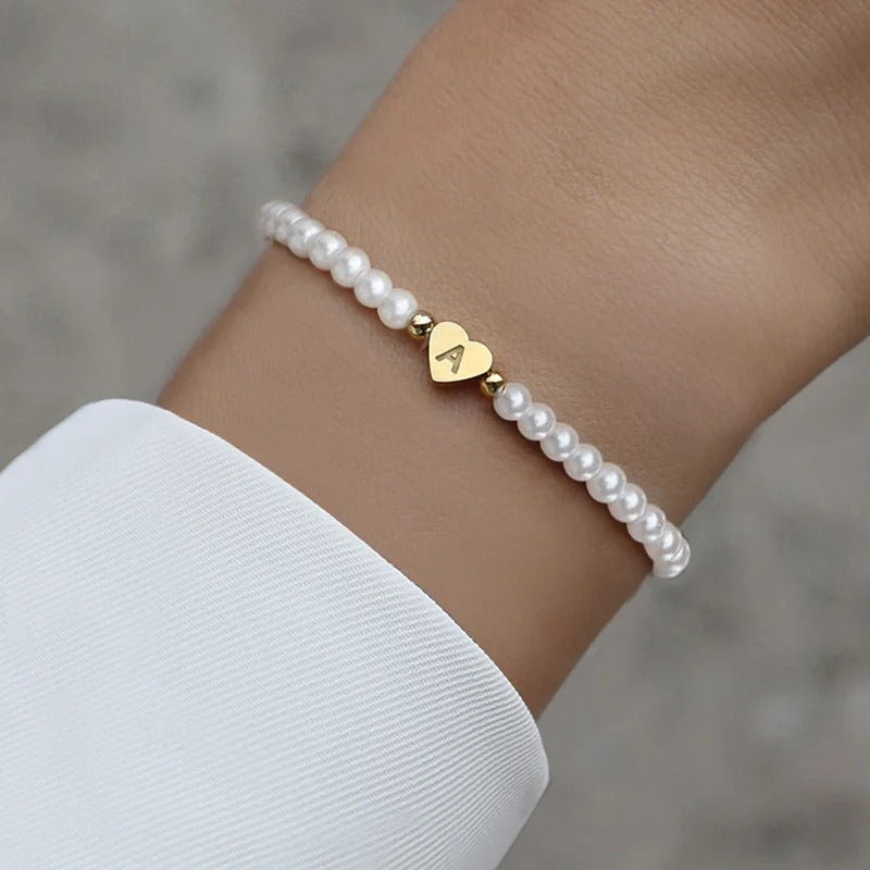 Perlen Buchstaben Armband "Iniziale del cuore no.304" - PITANI