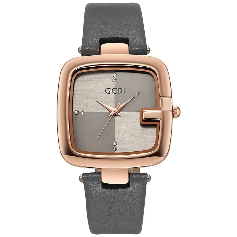 Leder Armbanduhr mit kariertem Ziffernblatt "Orologi Da Regalo Impermeabili no.3139" - PITANI