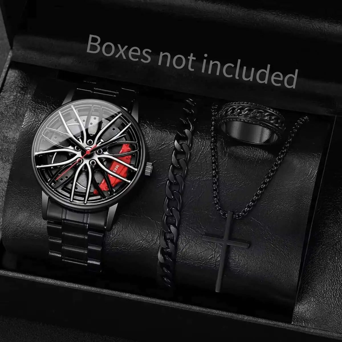 4-teiliges Felgenuhr-Geschenkset „Set Di Gioielli Con Orologi Da Polso No.6812“ - PITANI