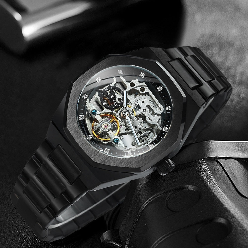 Edelstahl Automatik Armbanduhr "Diamante 3D no.416" - PITANI