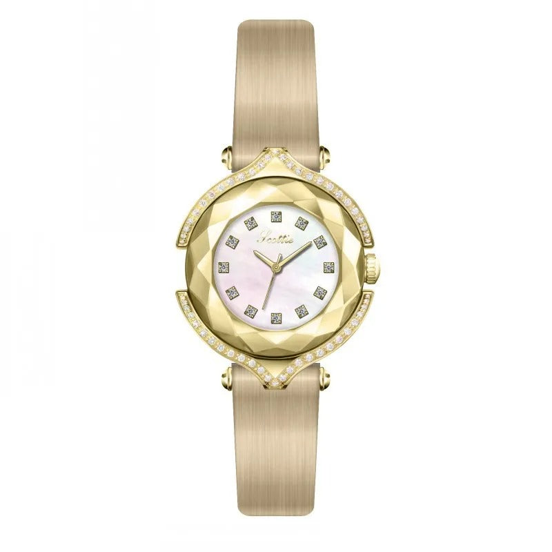 Glitzer Armbanduhr mit kunstvoll geschwungener Lünette "Moda Impermeabile Da Donna no.3094" - PITANI
