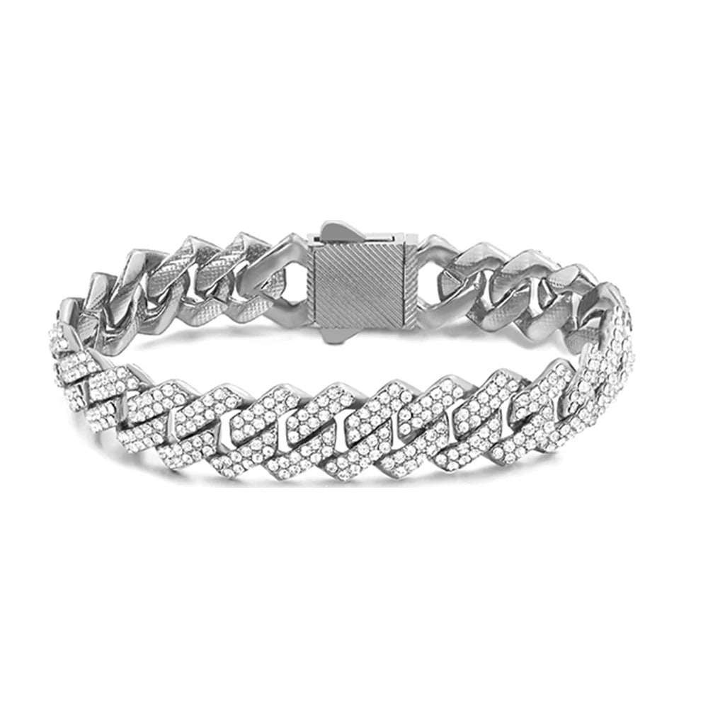 Edelstahl Glitzer Armband "Braccialeto nonloso massiccio no.515" - PITANI