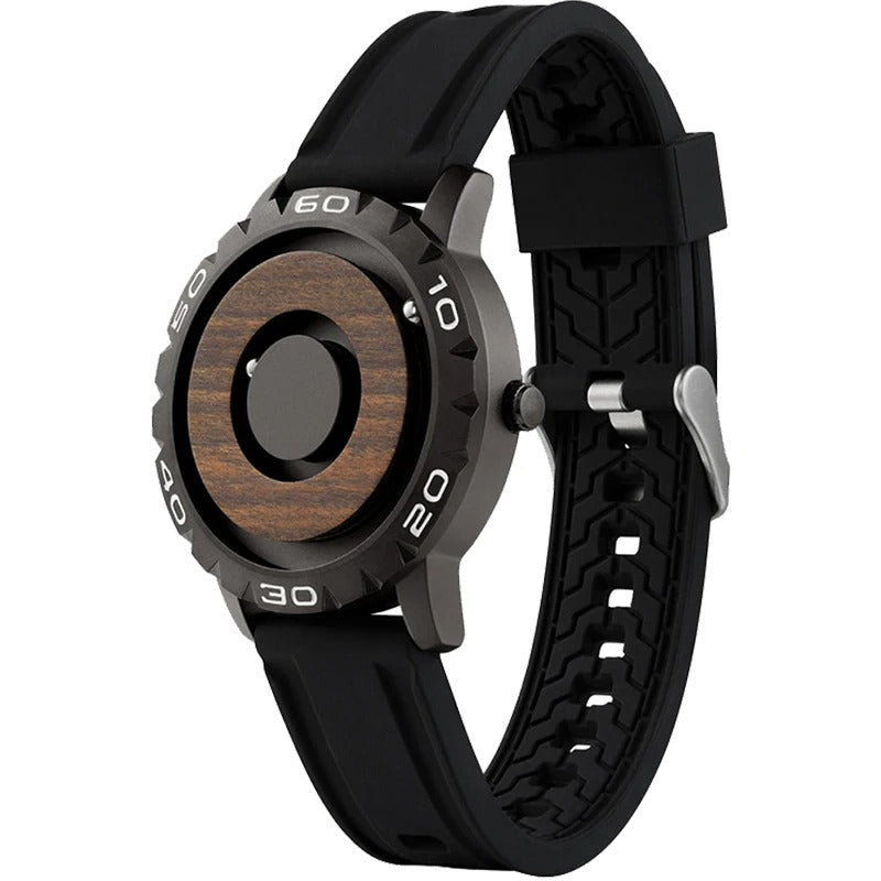 Außergewöhnliche Armbanduhr mit Holzziffernblatt "Orologio Con Trasmissione Magnetica no.449" - PITANI