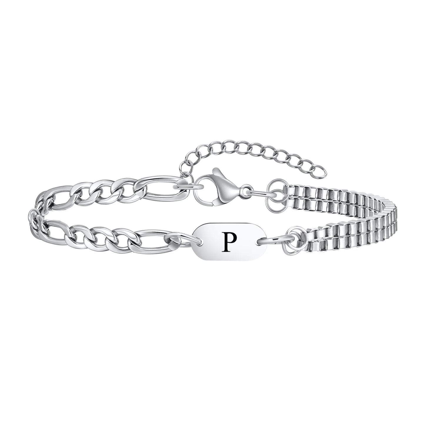 Edelstahl Buchstaben Armband "Scatola a doppio strato no.305" - PITANI