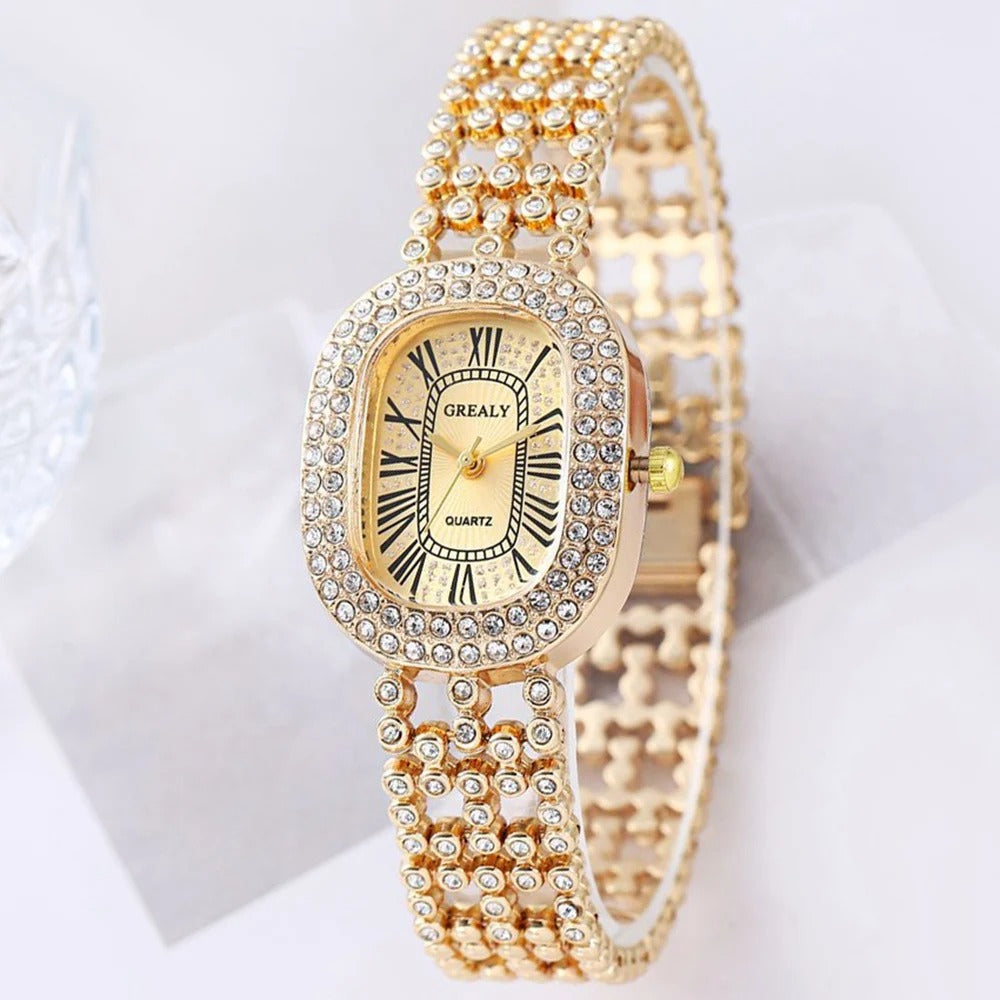 Edelstahl Glitzer Armbanduhr "Orologio Strass Lusso no.3147" - PITANI