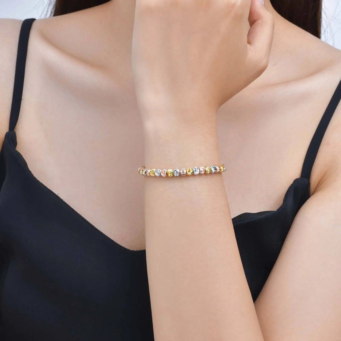 Edelstahl Armband mit verschiedenen Perlen "Bracciale Di Perline no.5214" - PITANI