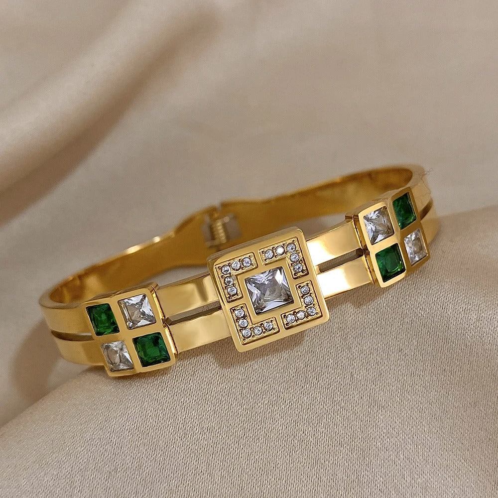 Edelstahl Armband "Verde Smeraldo Bianco no.544" - PITANI