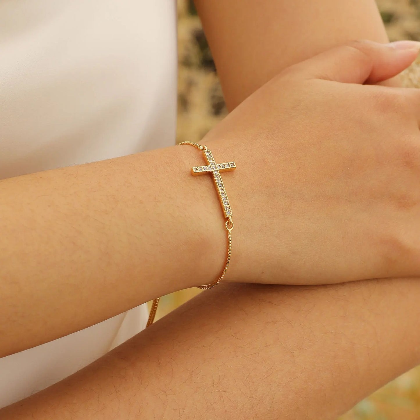 Edelstahl Glitzer Kreuz Armband "Braccialetti a Croce no.5205" - PITANI