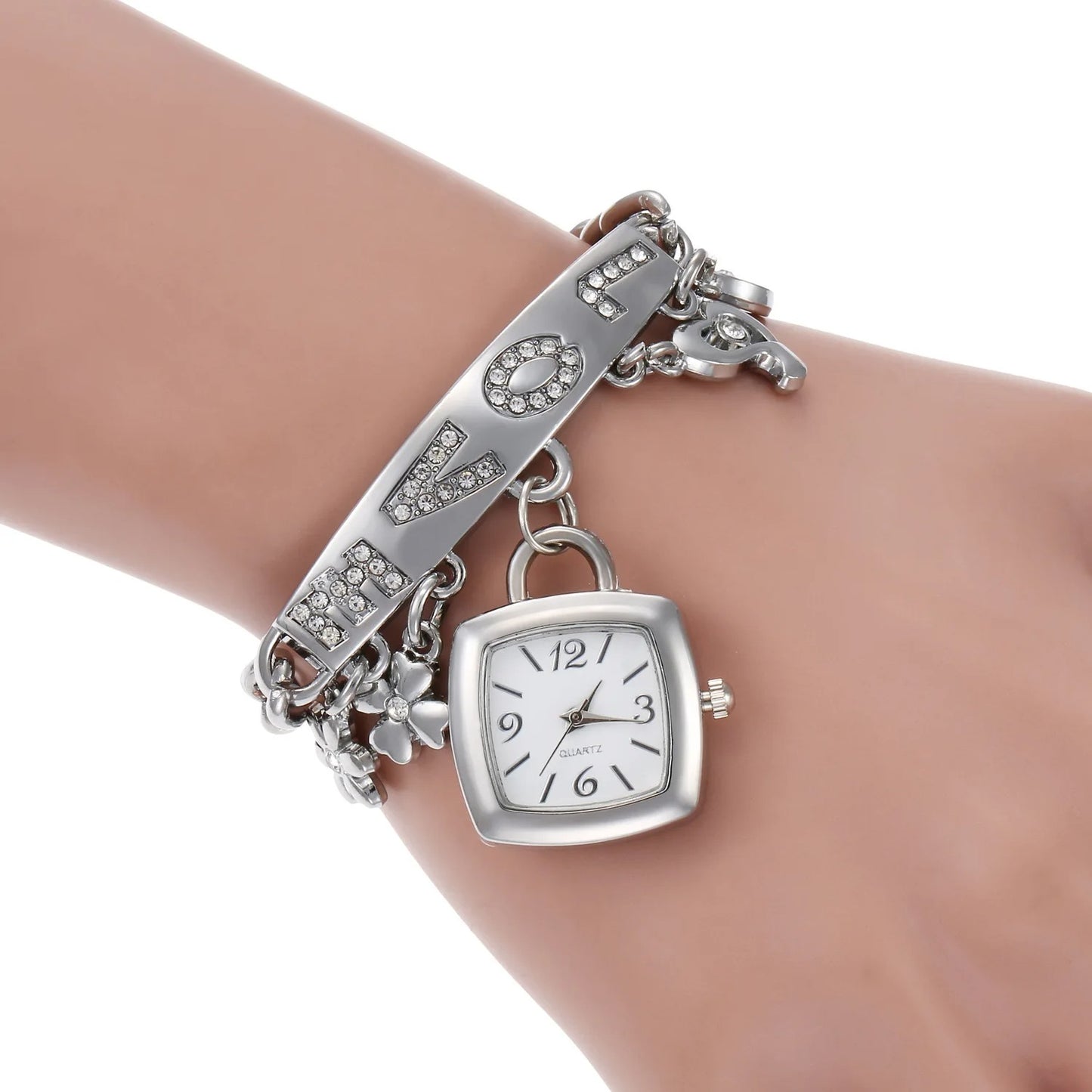 Edelstahl Charm Armbanduhr in Schloß Optik "Orologio Al Quarzo Alla Moda no.3129" - PITANI