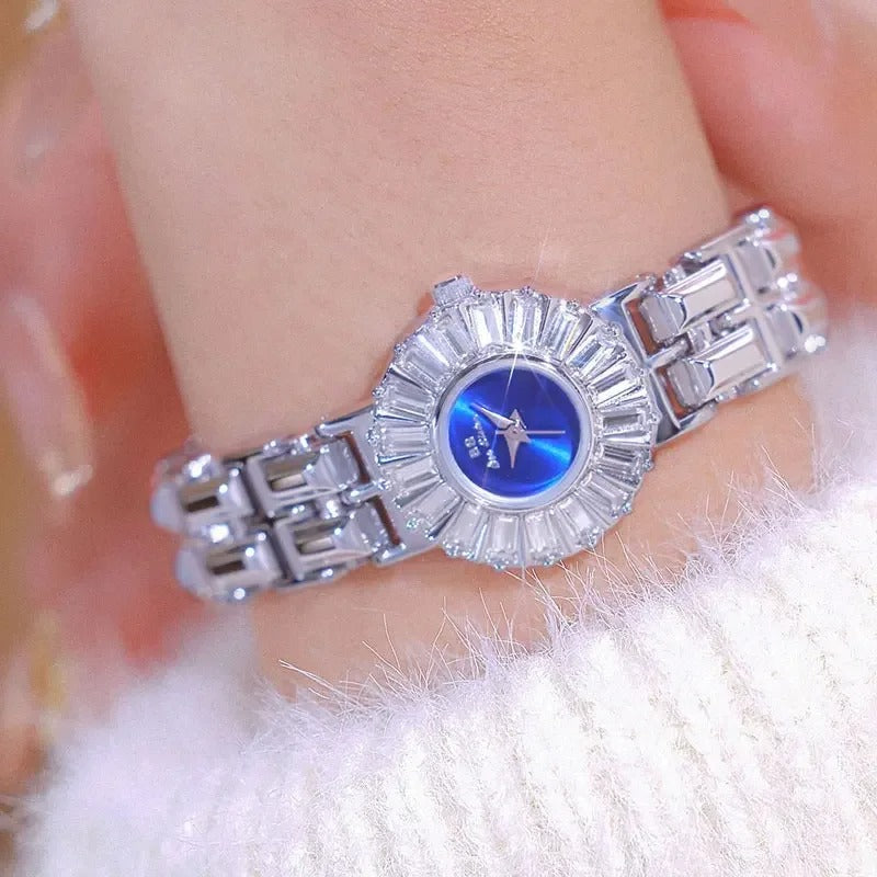 Edelstahl Armbanduhr mit Kristalloptik Lünette "Quarzo Classico Impermeabile no.3172" - PITANI