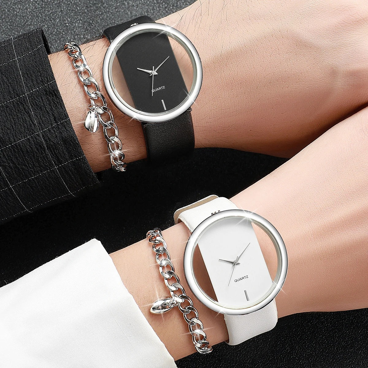 4-teiliges Partner Uhren-Schmuckset „Set Di Orologi Da Polso E Bracciali No.6797“ - PITANI