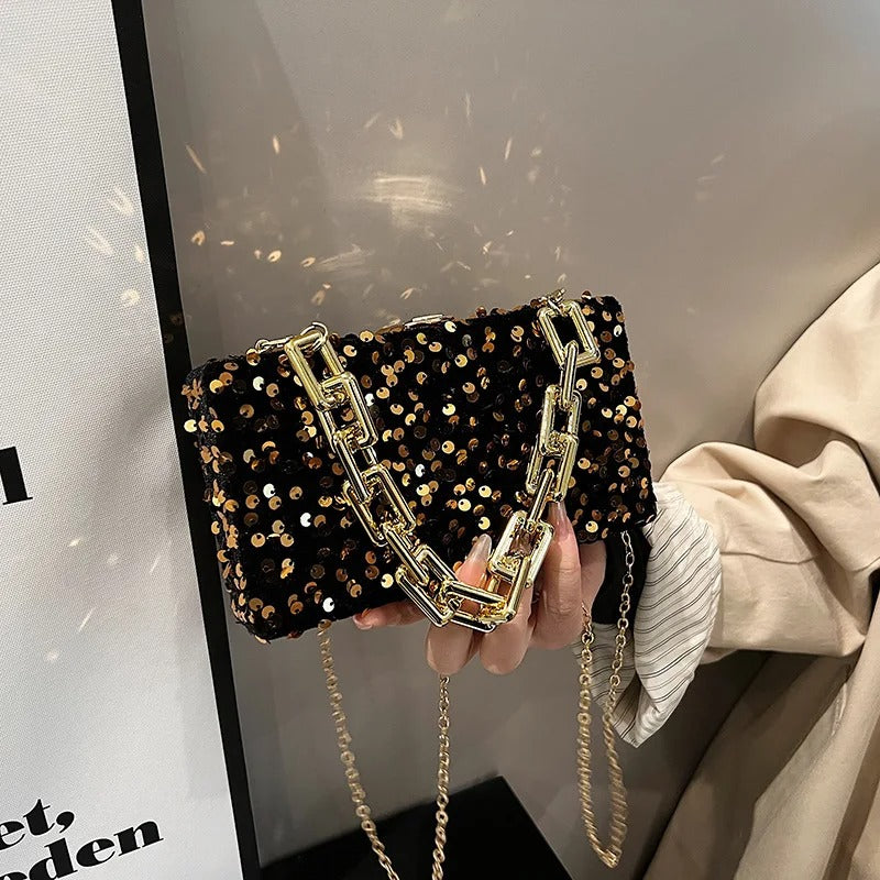 Premium "Paillettes in rilievo no.261" Handtasche/Clutch Größe "S" - PITANI