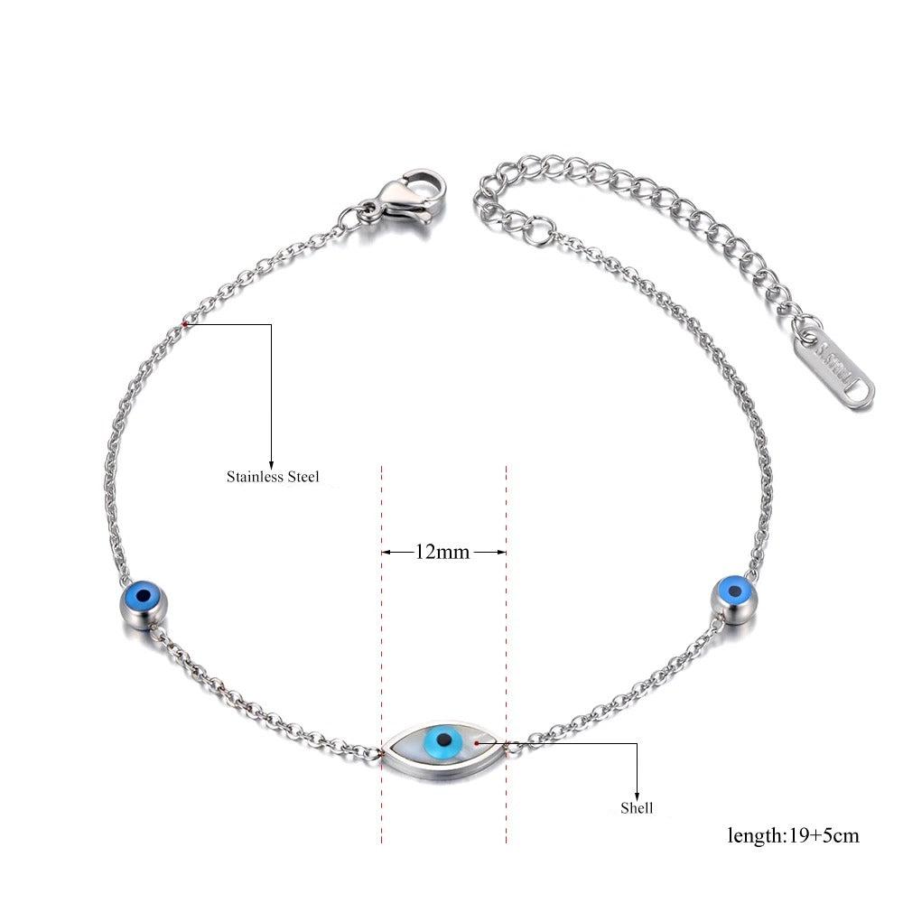 Edelstahl Augen Fußkette "Blu come il mare no.289" - PITANI