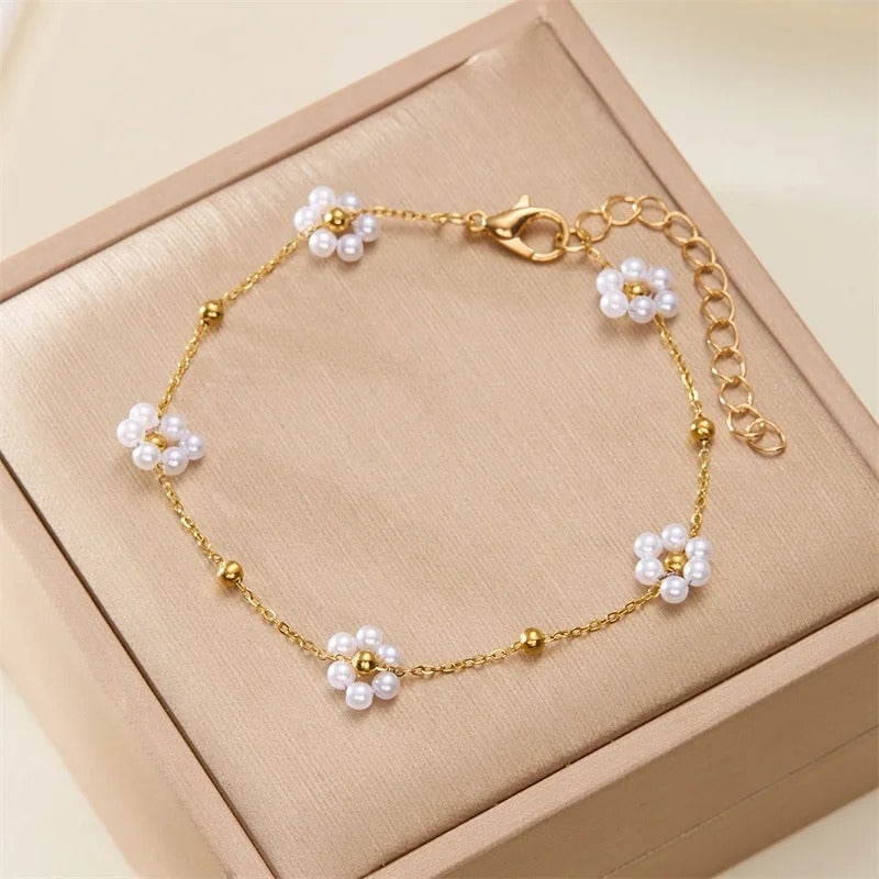 Edelstahl Blumen Armband "Perla di cristallo no.285" - PITANI