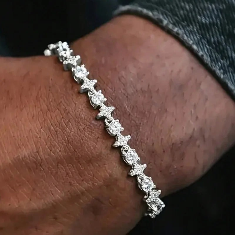Glitzerndes Zirkonia Edelstahl Armband "Stella Cubica no.5201" - PITANI