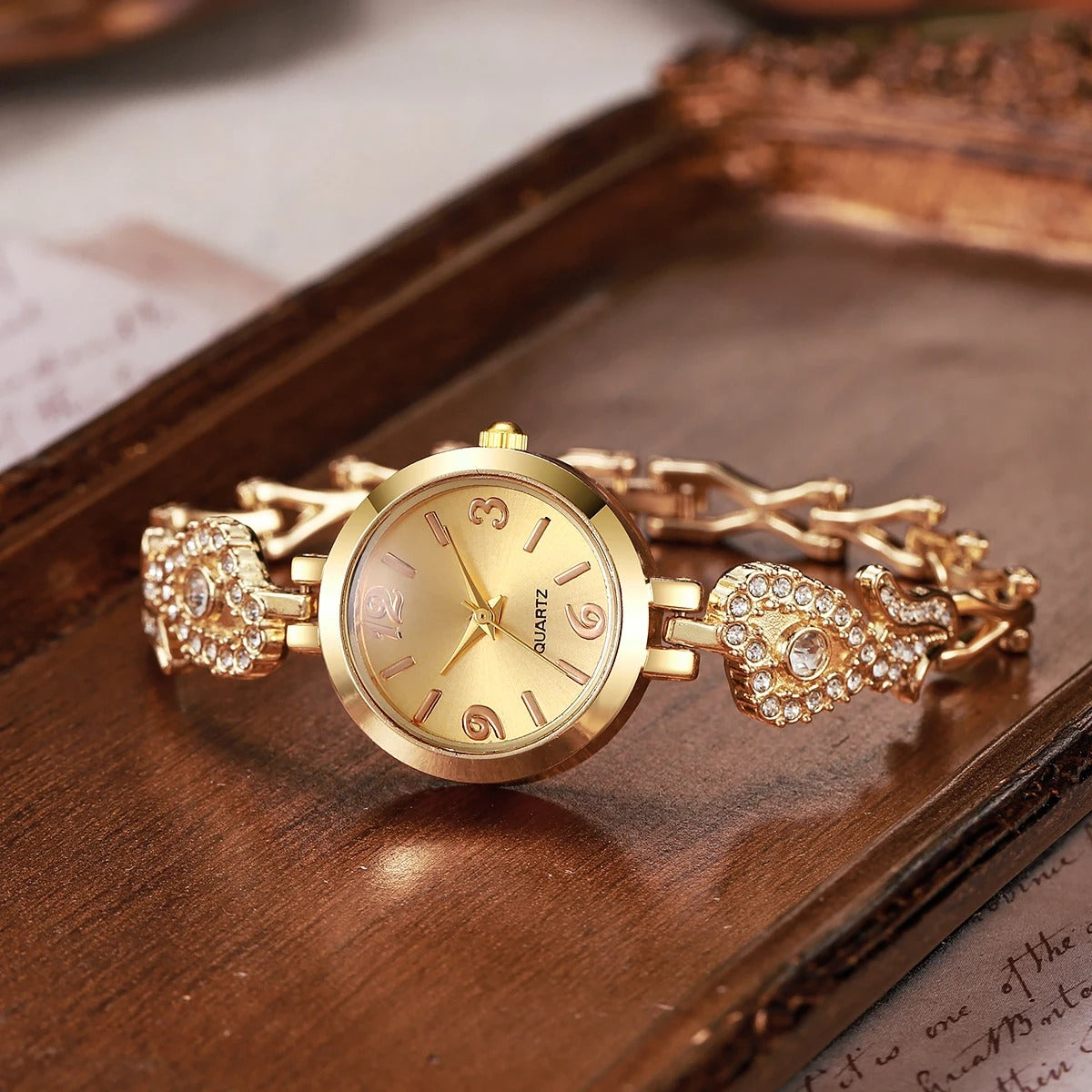 Edelstahl Glitzer Armbanduhr "Orologio Al Quarzo Con Diamanti no.3137" - PITANI