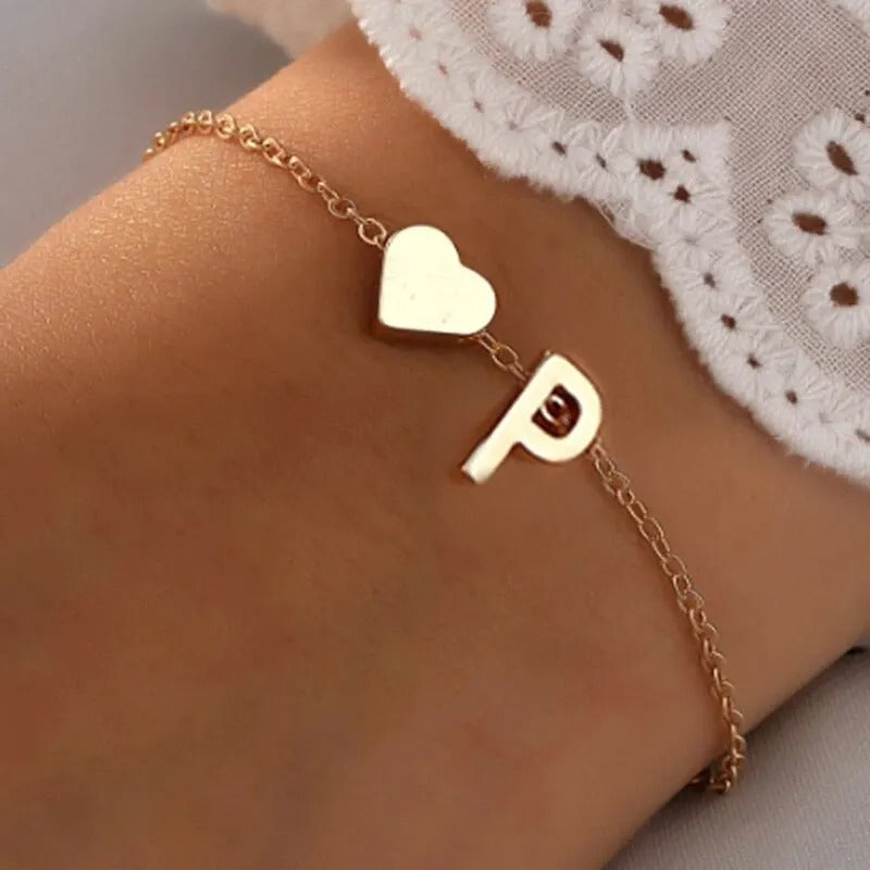 Edelstahl Buchstaben Armband "Bracciale a forma di cuore no.303" - PITANI