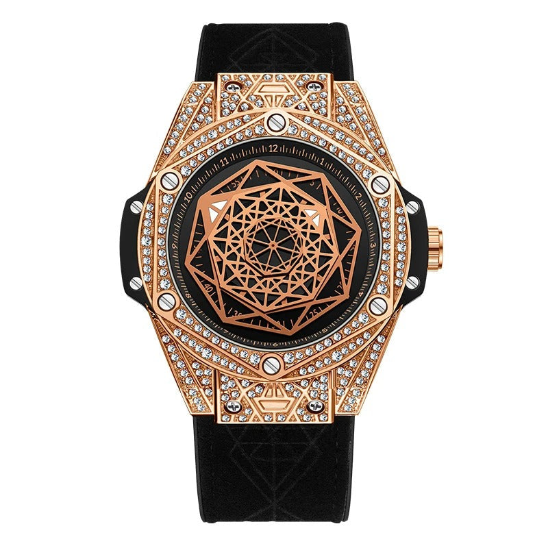 Außergewöhnliche Glitzer Armbanduhr "Quarzo Lusso Diamante no.260" - PITANI