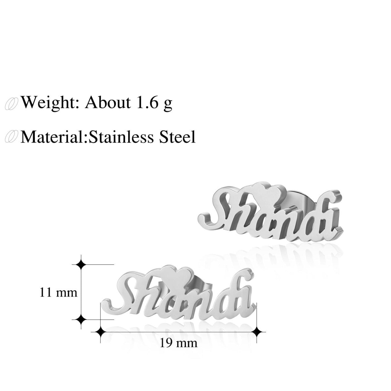 Personalisierte Edelstahl Ohrringe "Due belle Courcolino no.121" - PITANI