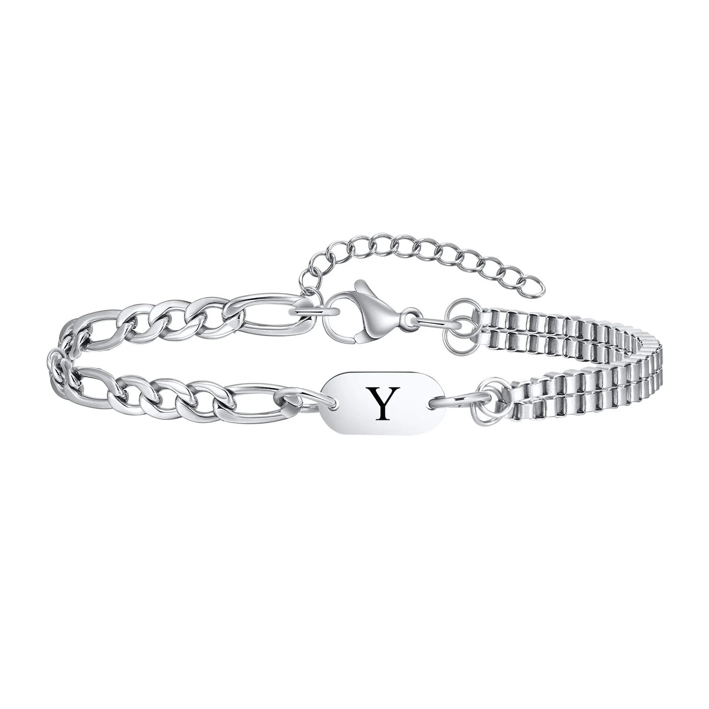 Edelstahl Buchstaben Armband "Scatola a doppio strato no.305" - PITANI