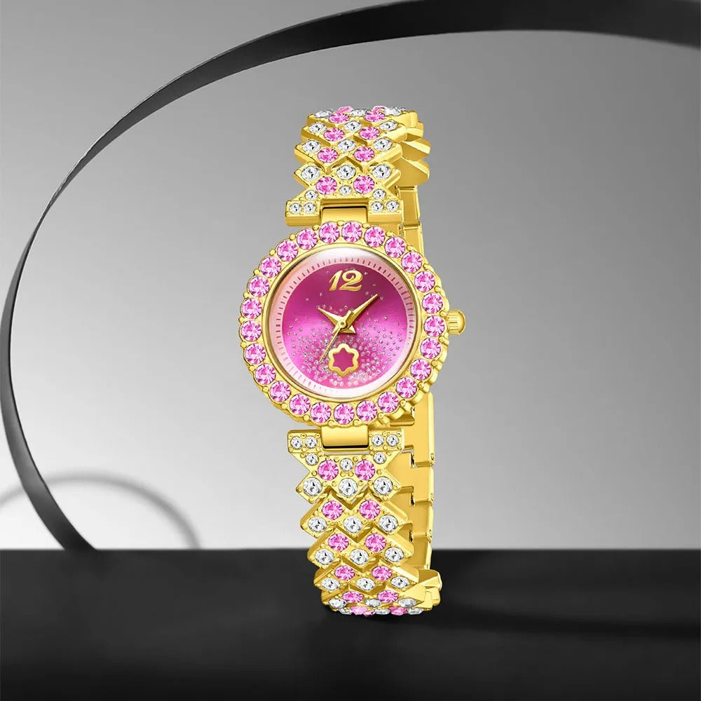 6-teiliges Glitzer Uhren-Schmuckset „Quarzo Con Strass Alla Moda No.6821“ - PITANI