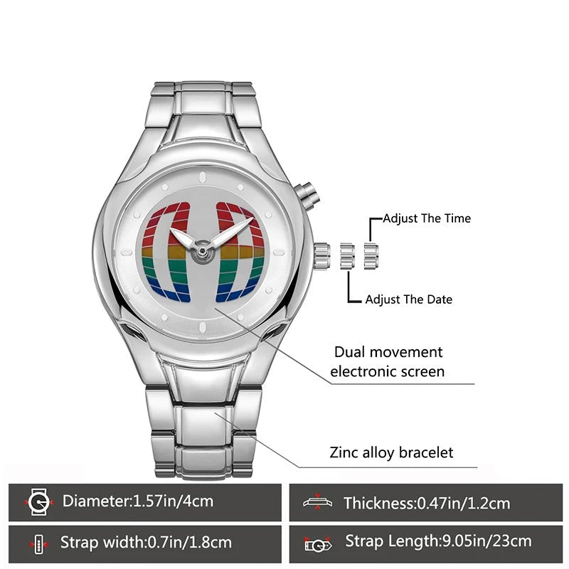 Edelstahl Armbanduhr mit klassischer und digitaler Zeitanzeige "Orologio Da Uomo Retrò Creativo no.3190" - PITANI