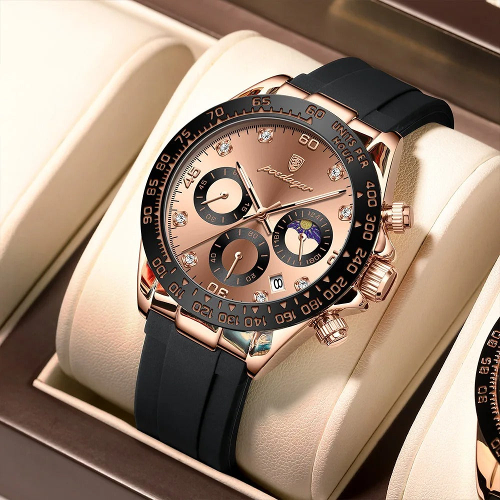 Modische Armbanduhr mit Diamantenoptik im Ziffernblatt "Cronografo Luminoso no.4168" - PITANI
