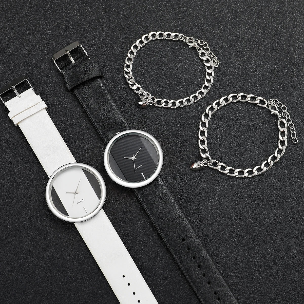 4-teiliges Partner Uhren-Schmuckset „Set Di Orologi Da Polso E Bracciali No.6797“ - PITANI