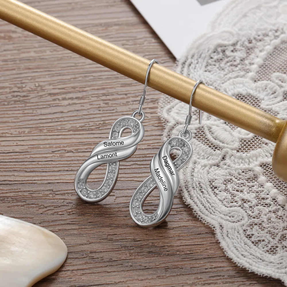 Personalisierte Edelstahl Ohrringe "Infinito bello amore no.128" - PITANI