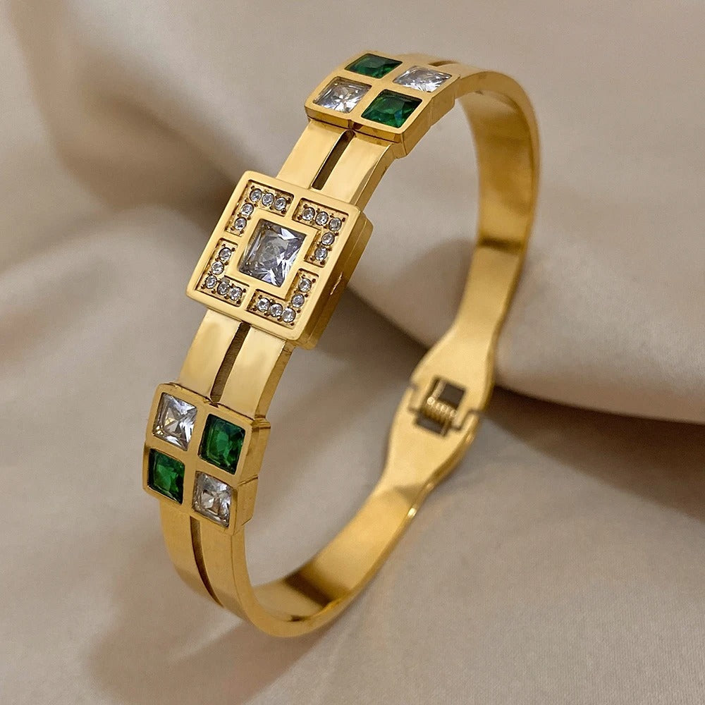 Edelstahl Armband "Verde Smeraldo Bianco no.544" - PITANI