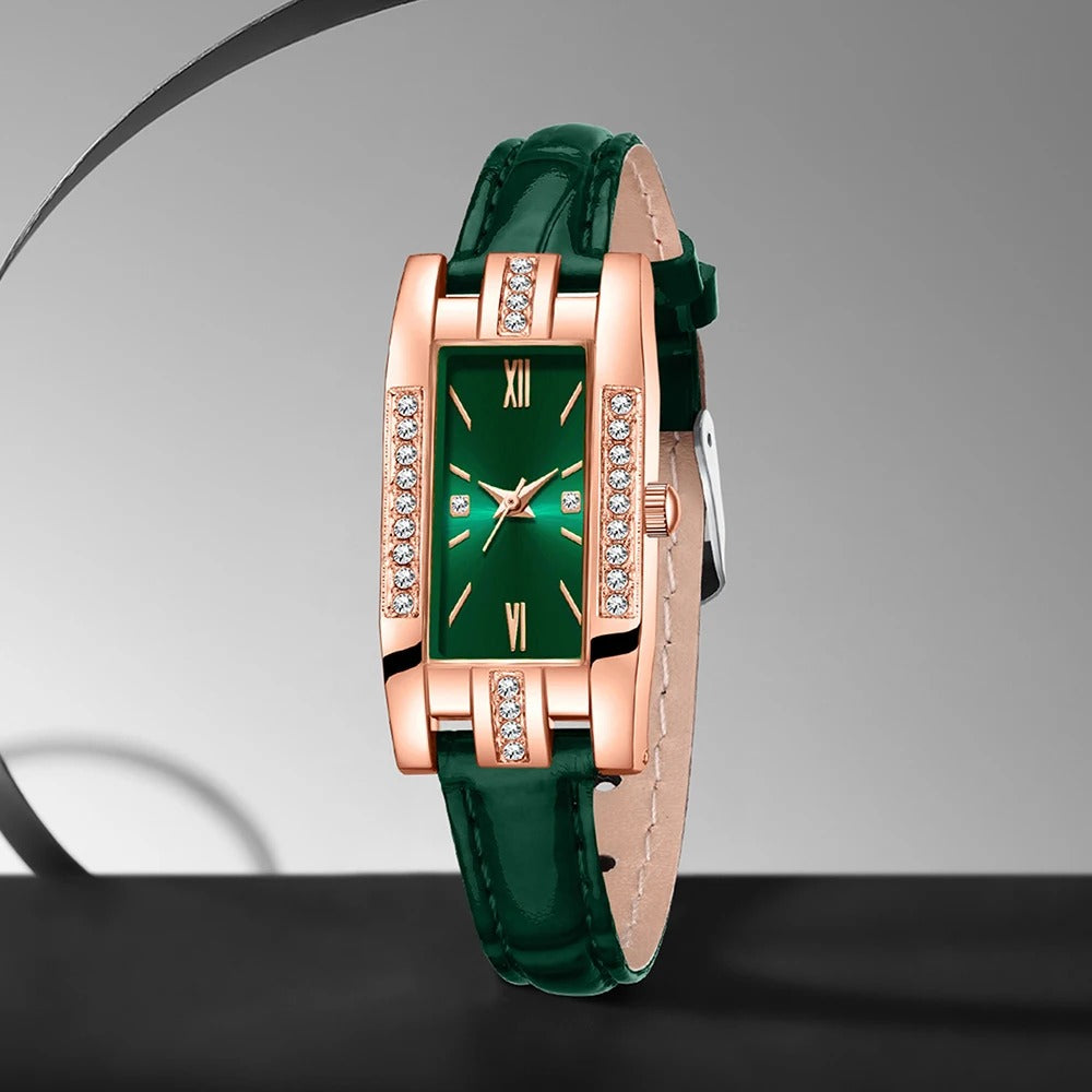 9-teiliges Grünes Glitzer Uhren-Schmuckset „Imposta La Moda Alla Moda No.6829“ - PITANI