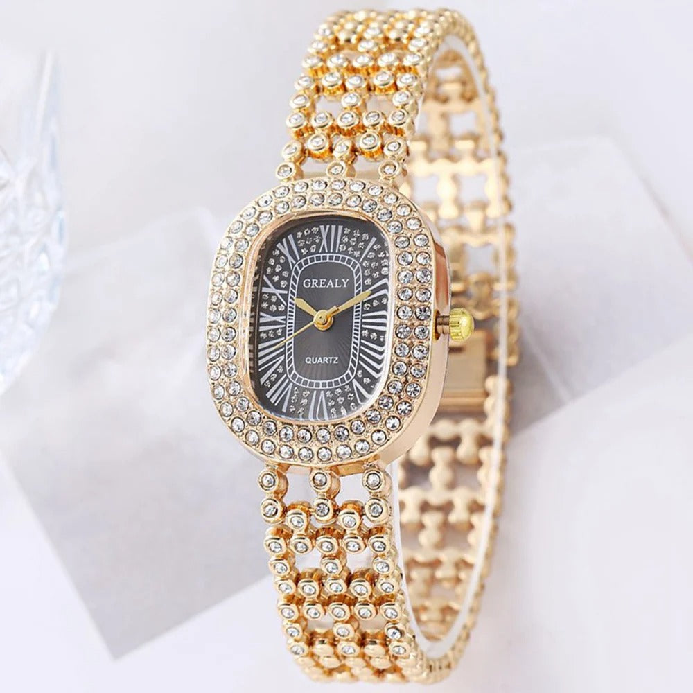 Edelstahl Glitzer Armbanduhr "Orologio Strass Lusso no.3147" - PITANI