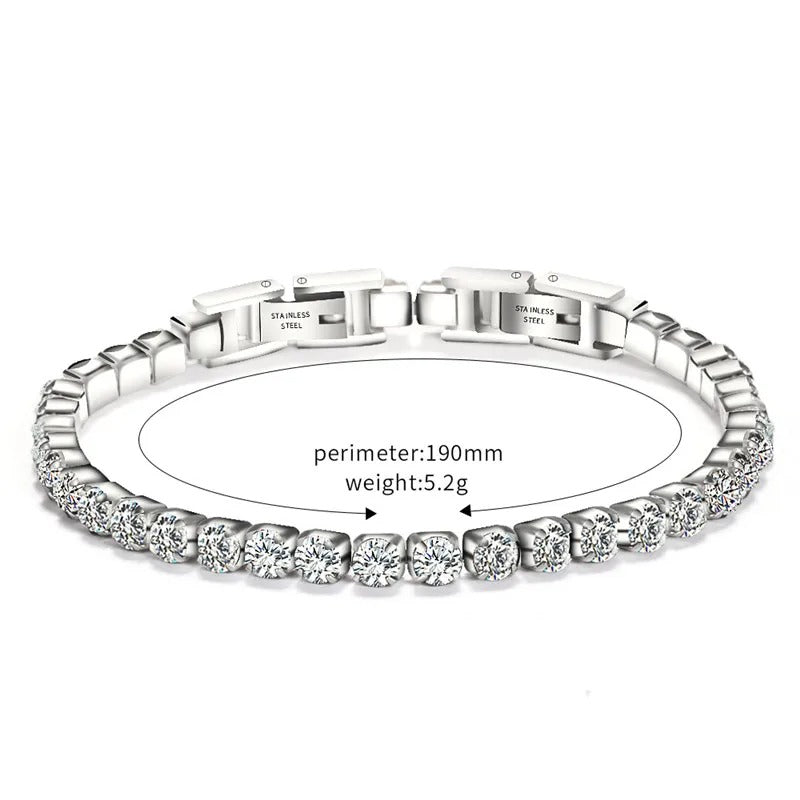 Edelstahl Glitzer Armband "Zircone Cubico Scintillante no.5217" - PITANI