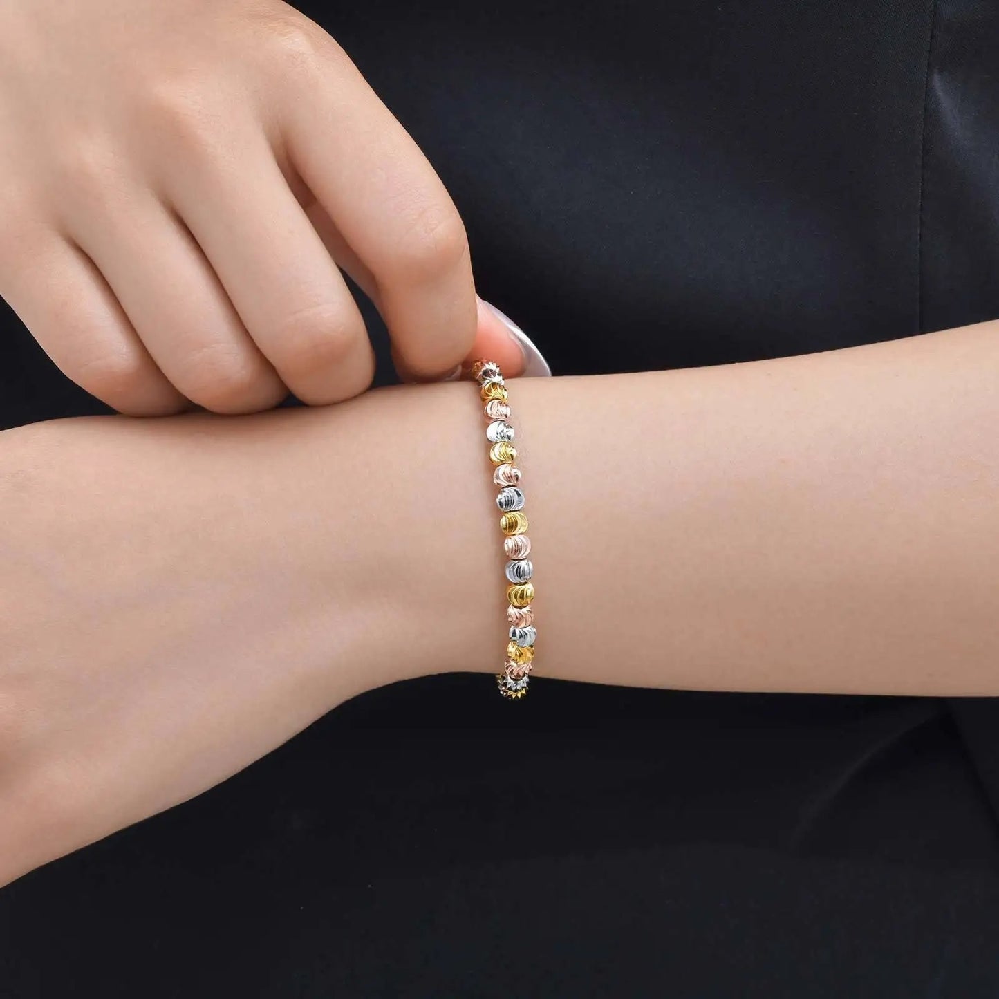 Edelstahl Armband mit verschiedenen Perlen "Bracciale Di Perline no.5214" - PITANI