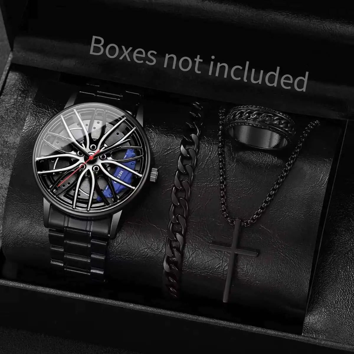 4-teiliges Felgenuhr-Geschenkset „Set Di Gioielli Con Orologi Da Polso No.6812“ - PITANI